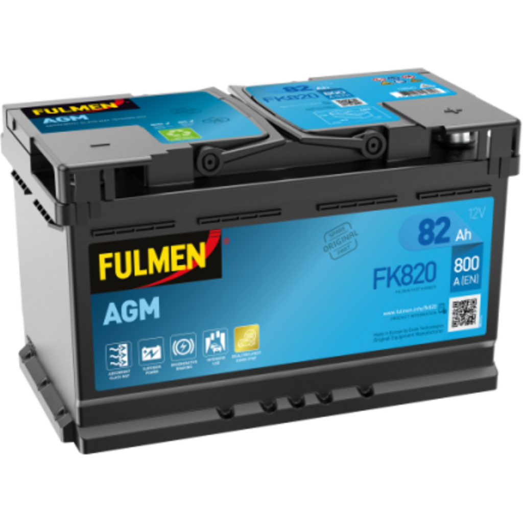 Batería Fulmen FK820 Start-Stop AGM 12V 82Ah 800A