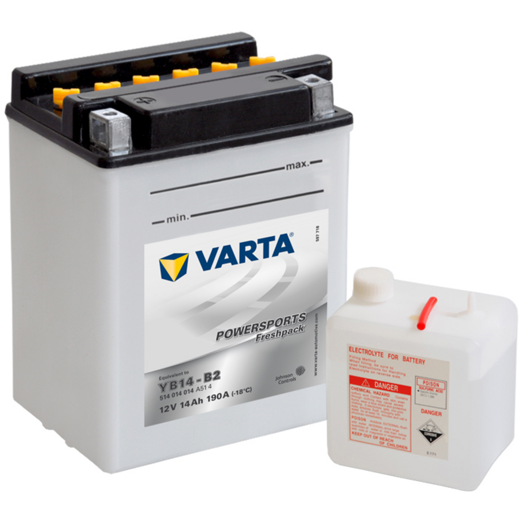 Batería Varta YB14-B2 Motocicleta. 12V - 14Ah/140A (EN) (134x89x166mm)