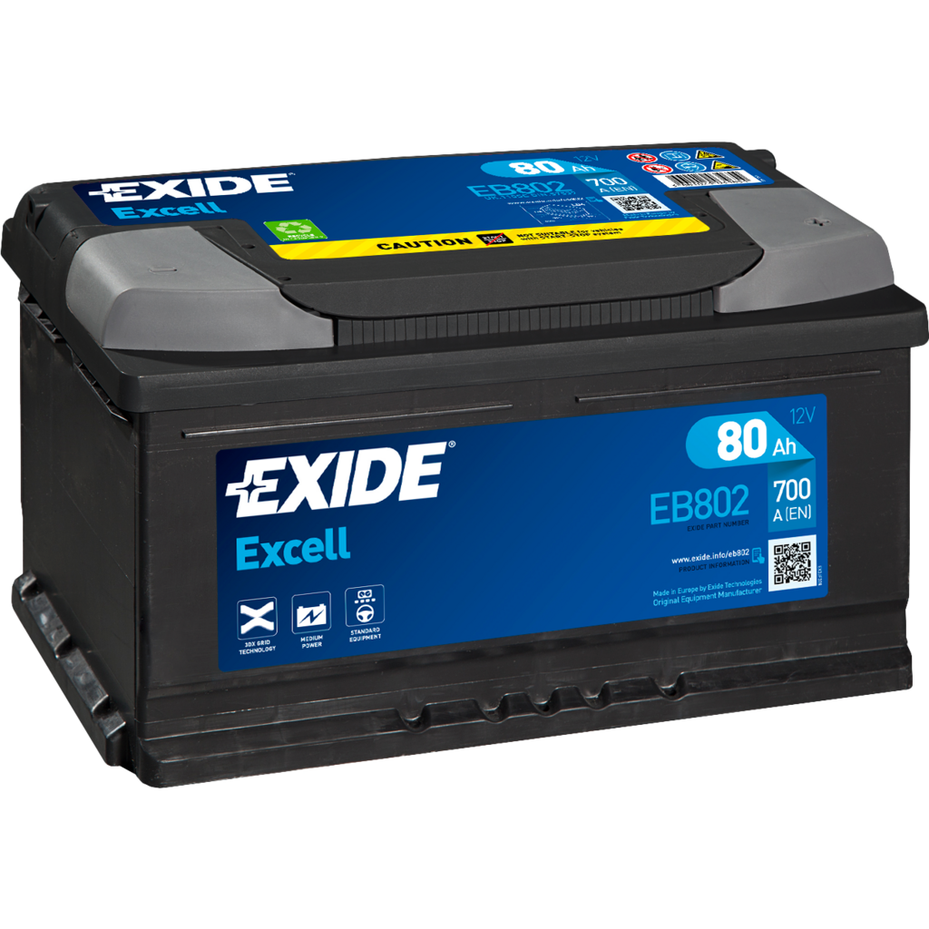 EB802_EXIDE Batería Exide EB802 Excell. 12V - 80Ah/700A (EN) Caja LB4