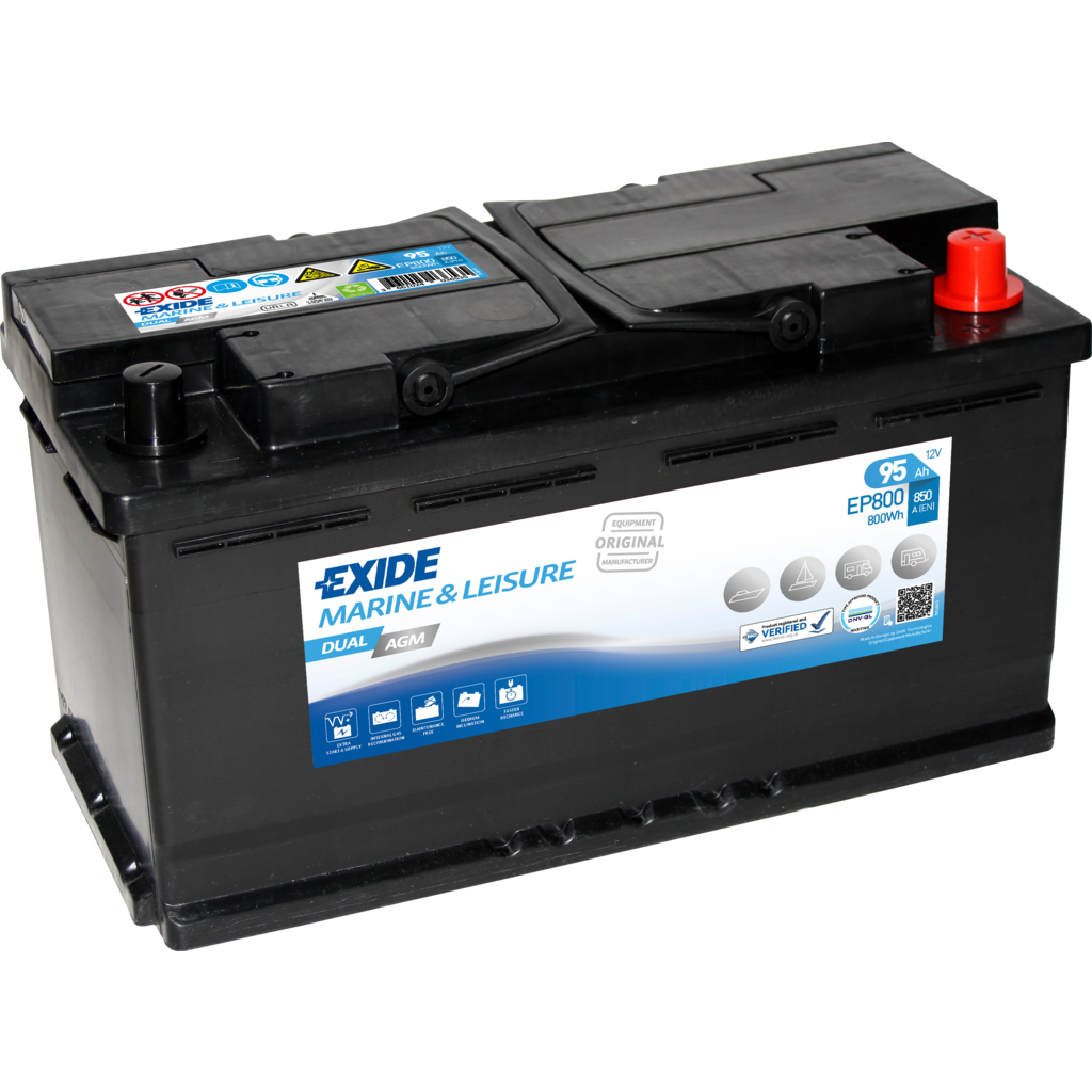 EP800_EXIDE Batería Exide EP800 Marina Dual. 12V - 95Ah/850A (EN) Caja L5