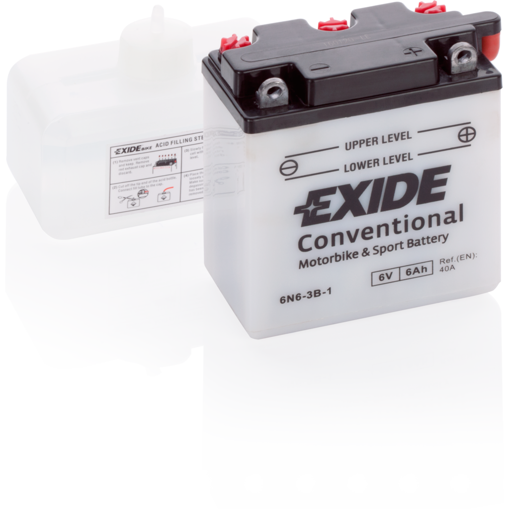 6N6-3B-1_EXIDE Batería Exide 6N6-3B-1 Moto 6V Conventional. 6V - 7Ah/48A (EN) (99x57x121mm)