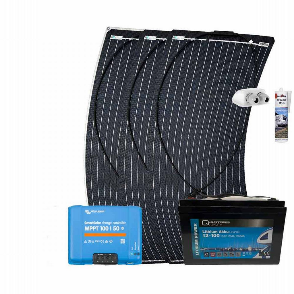 Kit solar camper 300W a-Tronix con batería litio 12.8V y regulador de carga MPPT