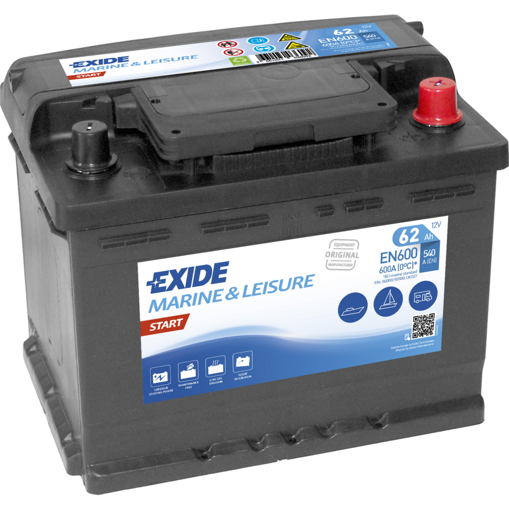 EN600_EXIDE Batería Exide EN600 Marina Start. 12V - 62Ah/540A (EN) Caja L2