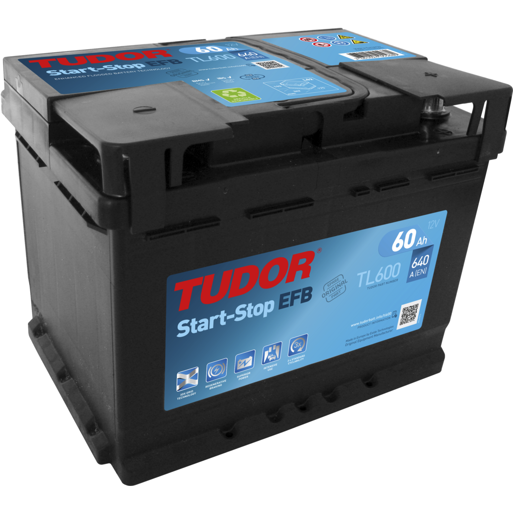 TL600_TUDOR Batería Tudor TL600 Start-Stop Efb. Tecnología EFB. 12V - 60Ah/640A (EN) Caja L2