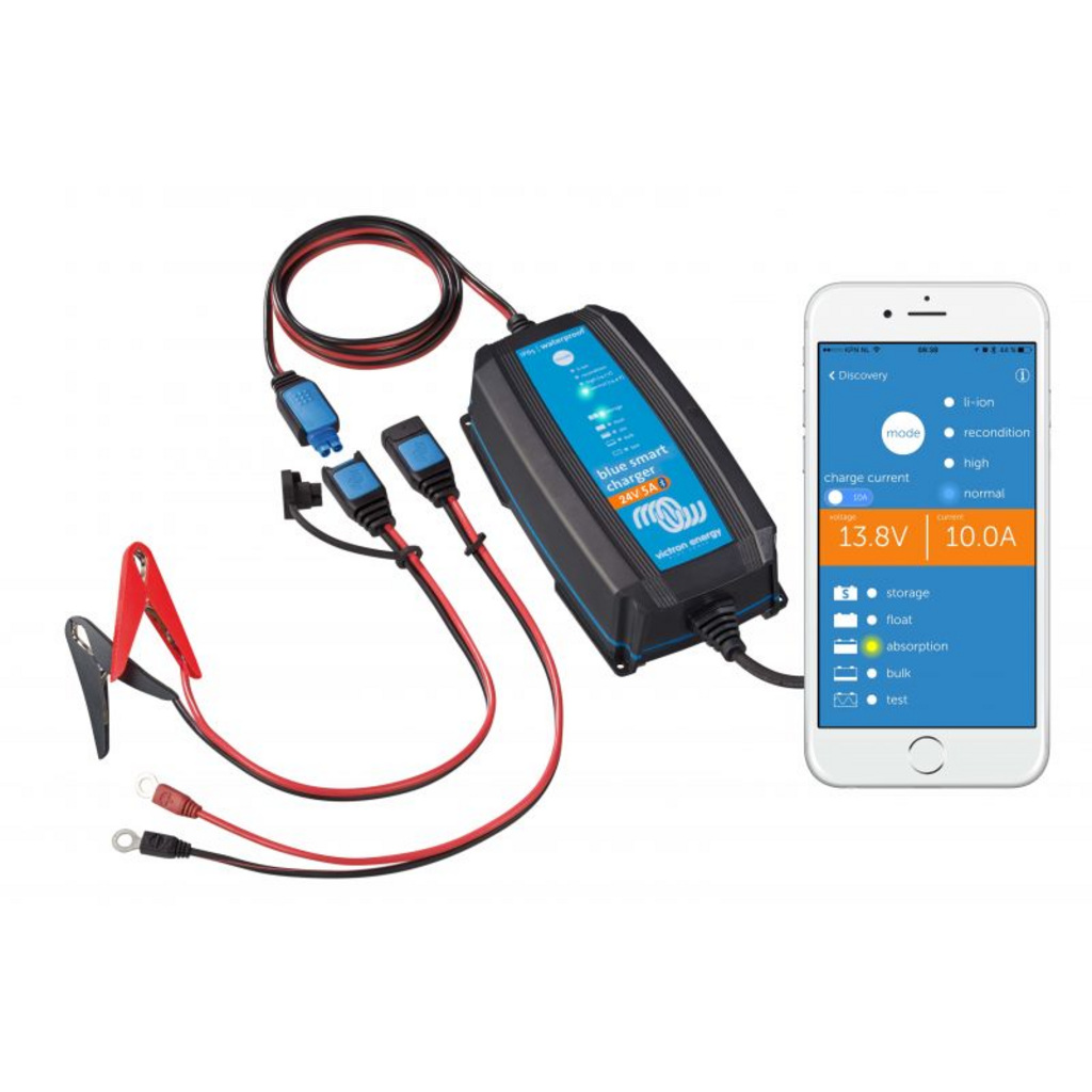 Victron Blue Smart IP65 24/5 cargador con bluetooth de 24V 5A para baterías de plomo acido y lifepo4