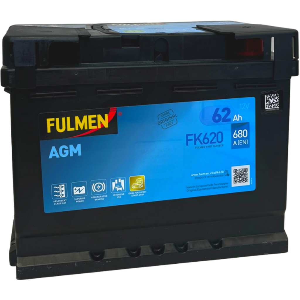 FK620_FULMEN Batería Fulmen FK620 Start-Stop Agm. Tecnología AGM. 12V - 62Ah/680A (EN) Caja L2