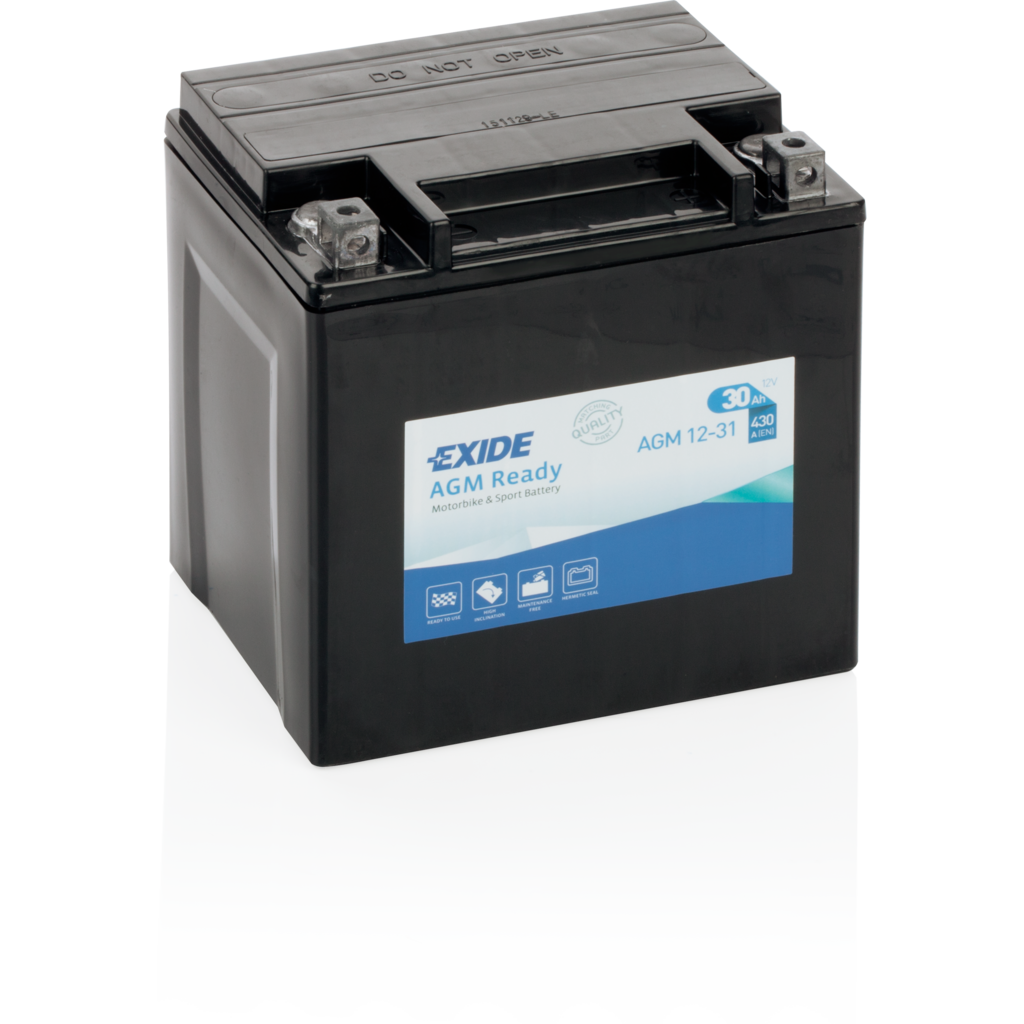 AGM12-31_EXIDE Batería Exide AGM12-31 Moto 12V Agm Ready. Tecnología AGM. 12V - 30Ah/430A (EN) (165x130x175mm)