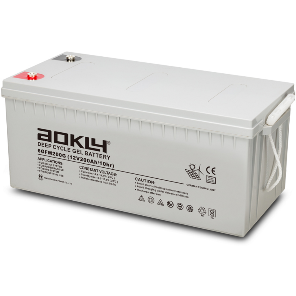 6GFM200G_AOKLY Batería Aokly 6GFM200G Gel Vrla. Tecnología GEL. 12V - 200Ah (522x240x218mm)