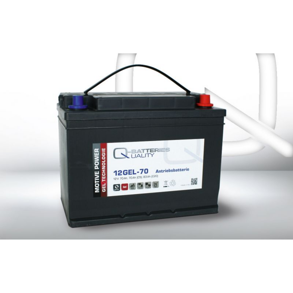12GEL-70_QB Batería Qbatteries 12GEL-70 Gel Traction Battery. Tecnología GEL. 12V - 83Ah (308x175x225mm)