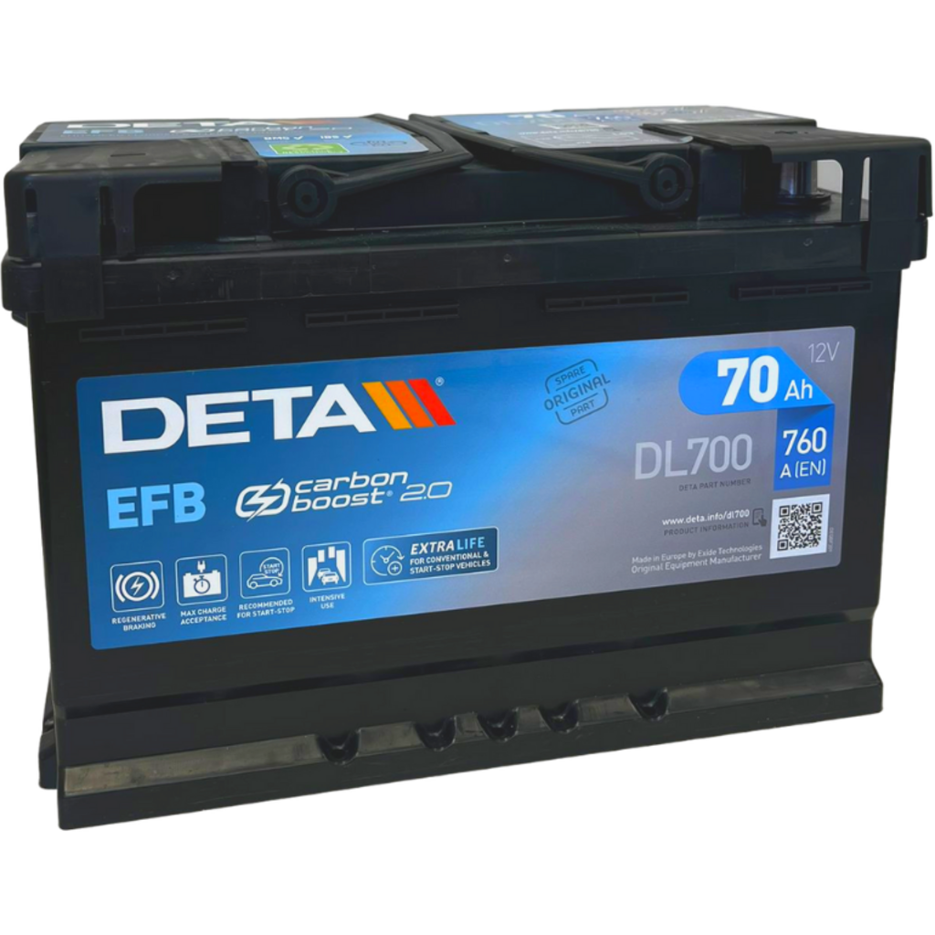 DL700_DETA Batería Deta DL700. Tecnología EFB. 12V - 70Ah/720A (EN) Caja L3