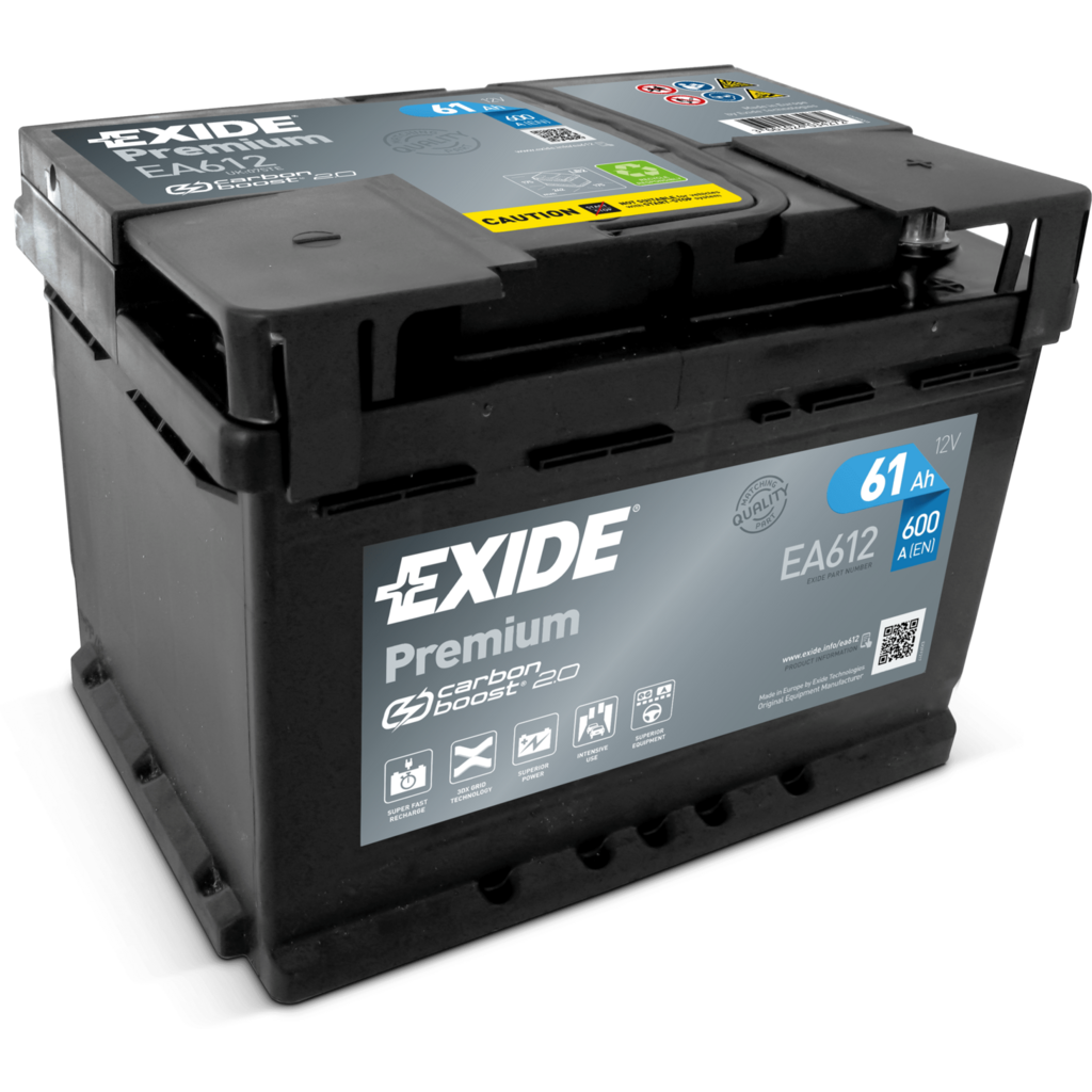 EA612_EXIDE Batería Exide EA612 Premium. 12V - 61Ah/600A (EN) Caja LB2