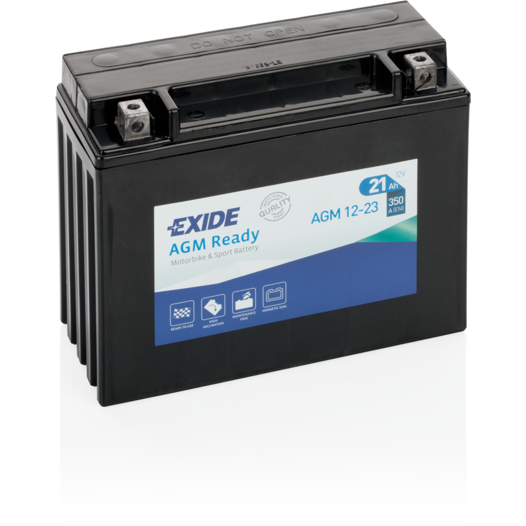 AGM12-23_EXIDE Batería Exide AGM12-23 Moto 12V Agm Ready. 12V - 21Ah/350A (EN) (205x90x165mm)
