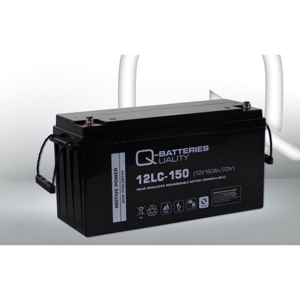 12LC-150_QB Batería Qbatteries 12LC-150 Agm Deep Cycle Battery. Tecnología AGM. 12V - 160Ah (483x170x240mm)
