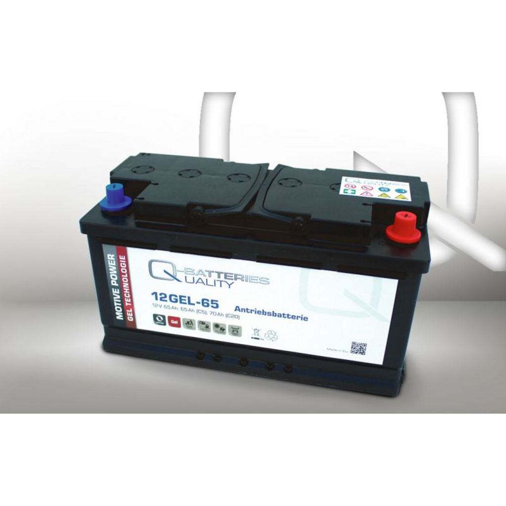 12GEL-65_QB Batería Qbatteries 12GEL-65 Gel Traction Battery. Tecnología GEL. 12V - 70Ah (348x167x178)