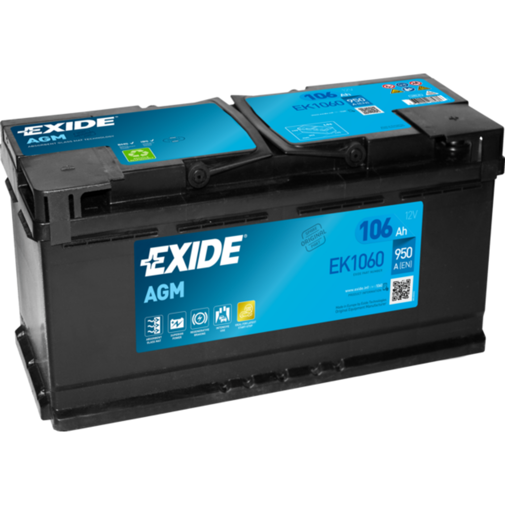 EK1060_EXIDE Batería Exide EK1060 Agm. Tecnología AGM. 12V - 106Ah/950A (EN) Caja L6