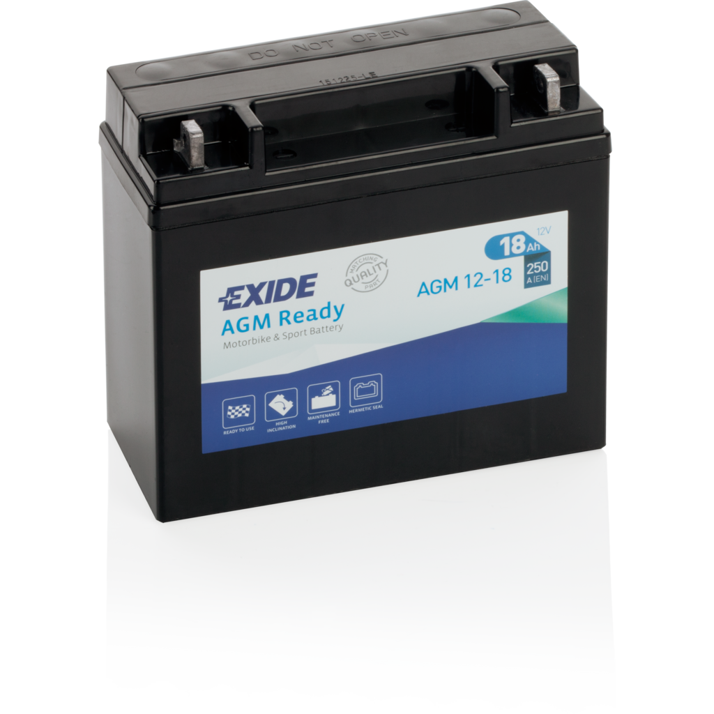 Batería Exide AGM12-18 Moto 12V Agm Ready. 12V - 18Ah/250A (EN) (180x75x165mm)