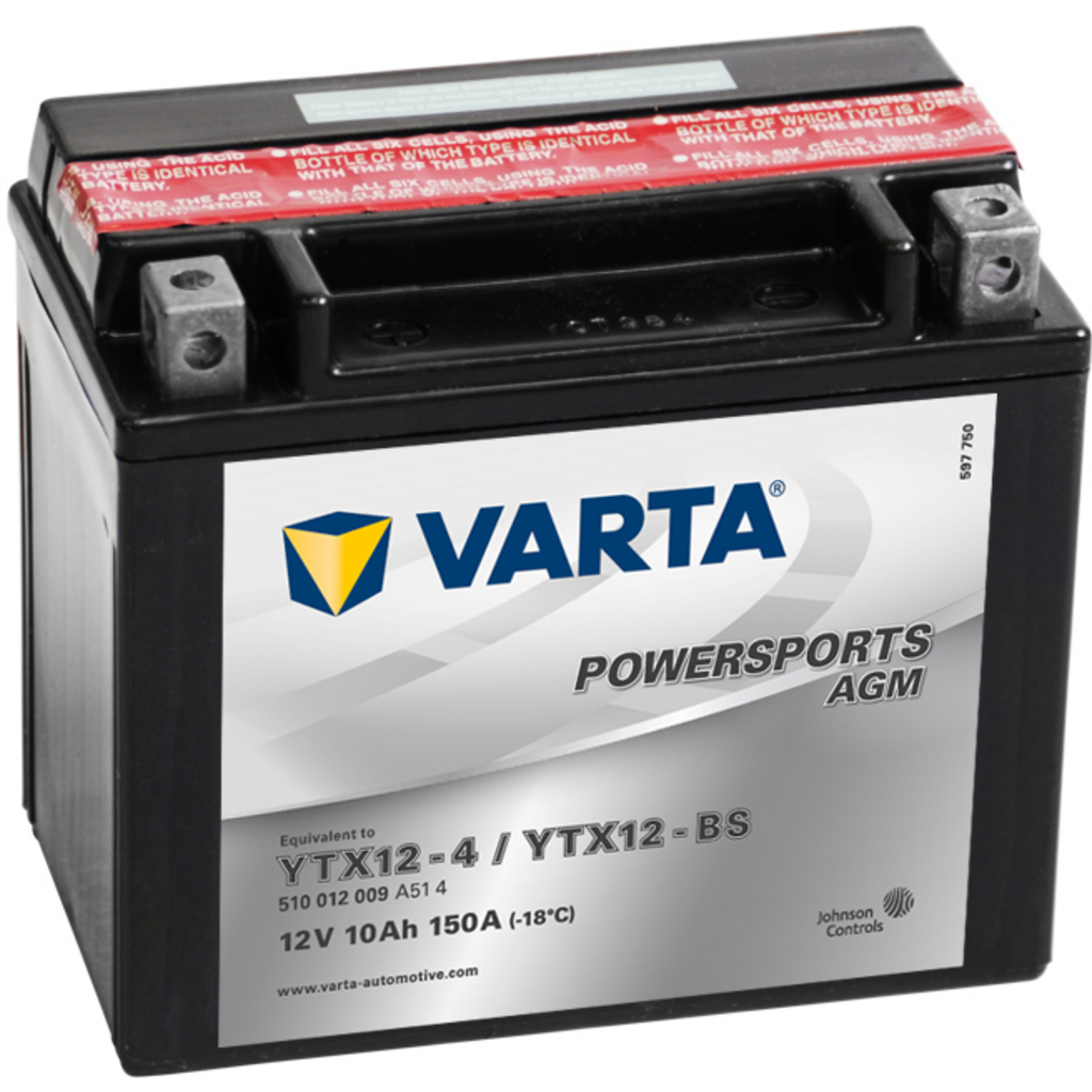 Batería Varta YTX12-4/YTX12-BS Motocicleta. 12V - 10Ah (152x88x131mm)