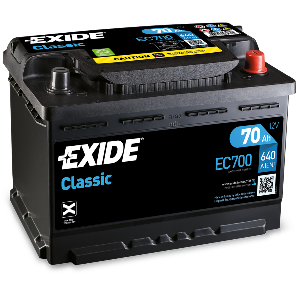 EC700_EXIDE Batería Exide-Classic EC700 Classic. 12V - 70Ah/640A (EN) Caja L3