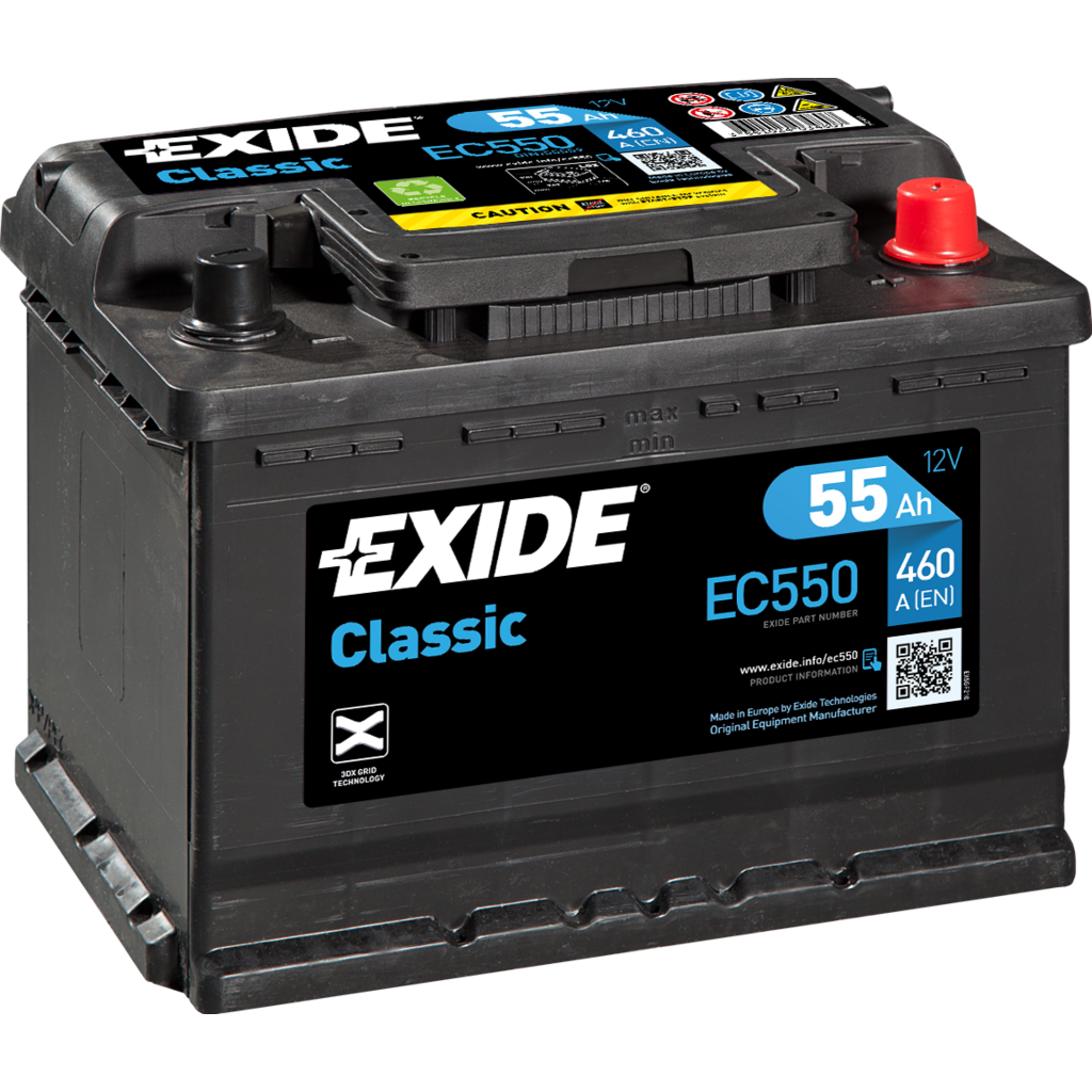 EC550_EXIDE Batería Exide-Classic EC550 Classic. 12V - 55Ah/460A (EN) Caja L2