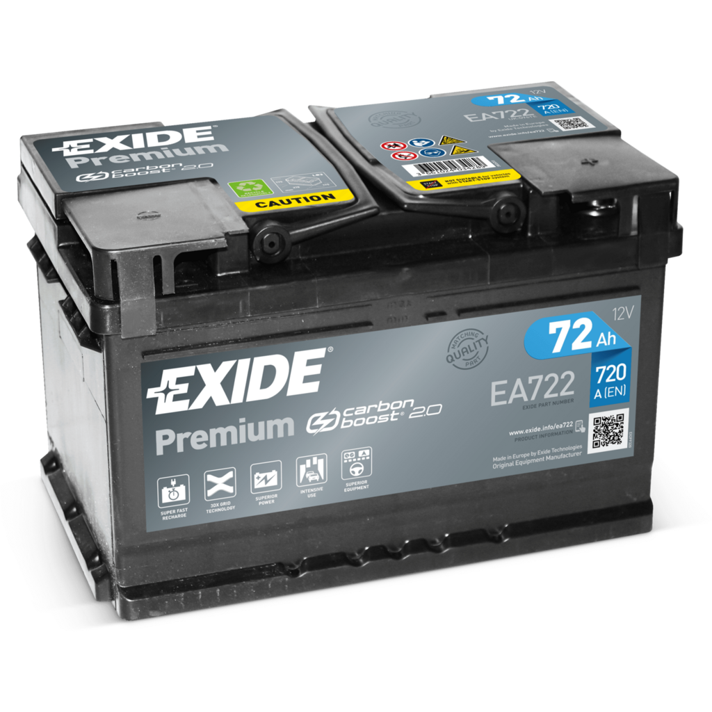 EA722_EXIDE Batería Exide EA722 Premium. 12V - 72Ah/720A (EN) Caja LB3