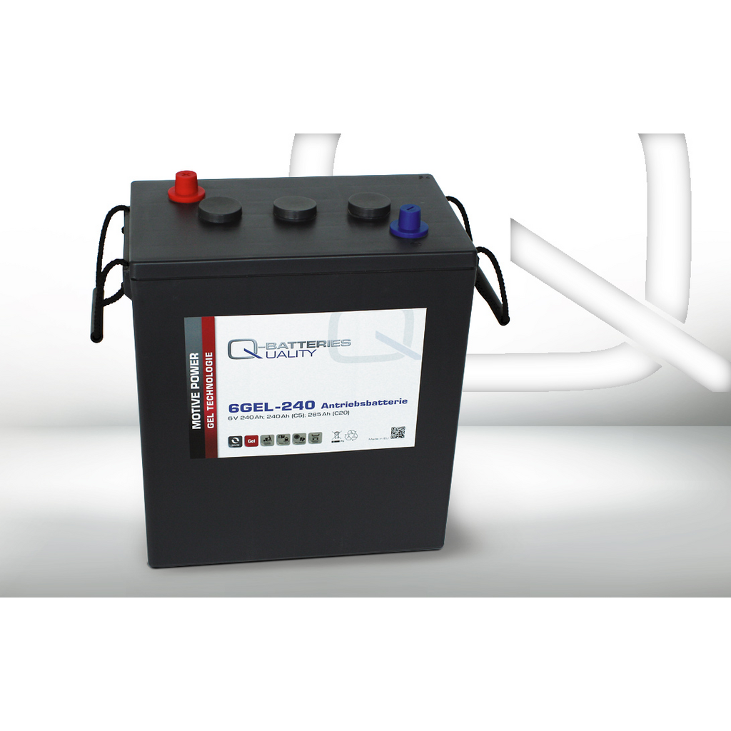 6GEL-240_QB Batería Qbatteries 6GEL-240 Gel Traction Battery. Tecnología GEL. 6V (311x181x360mm)
