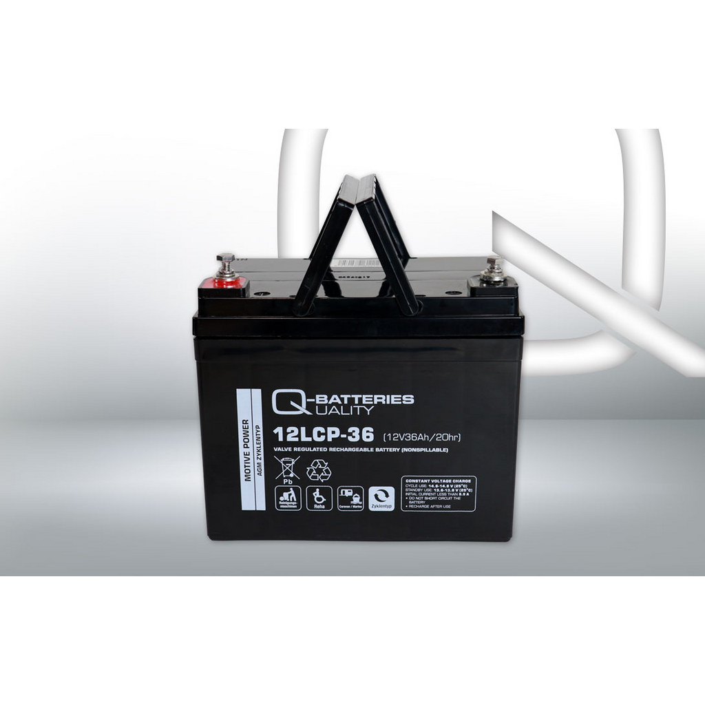 12LCP-36_QB Batería Qbatteries 12LCP-36 Agm Deep Cycle Battery. Tecnología AGM. 12V - 36Ah (195x130x163mm)
