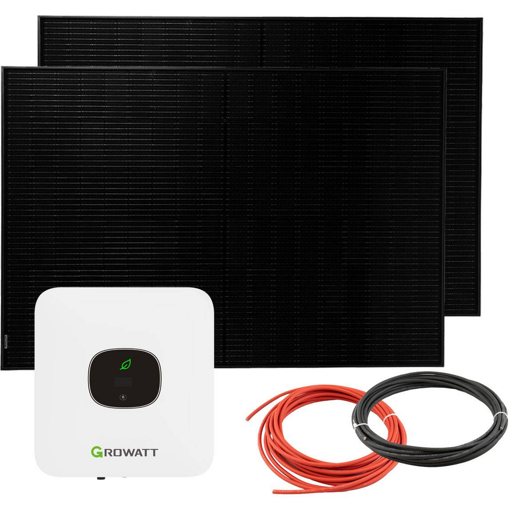 Kit solar balcón 800 W Growatt MIC 800 0,8 kW con paneles solares de 800 W
