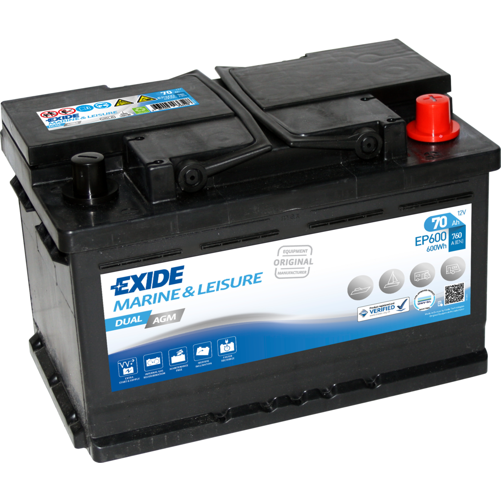 EP600_EXIDE Batería Exide EP600 Marina Dual. 12V - 70Ah/760A (EN) Caja L3