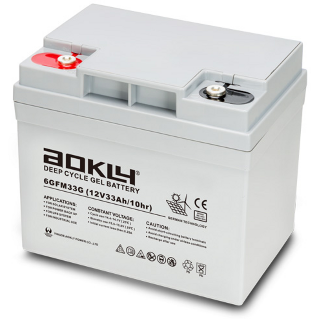6GFM33G_AOKLY Batería Aokly 6GFM33G Gel Vrla. Tecnología GEL. 12V - 33Ah (195x130x154mm)