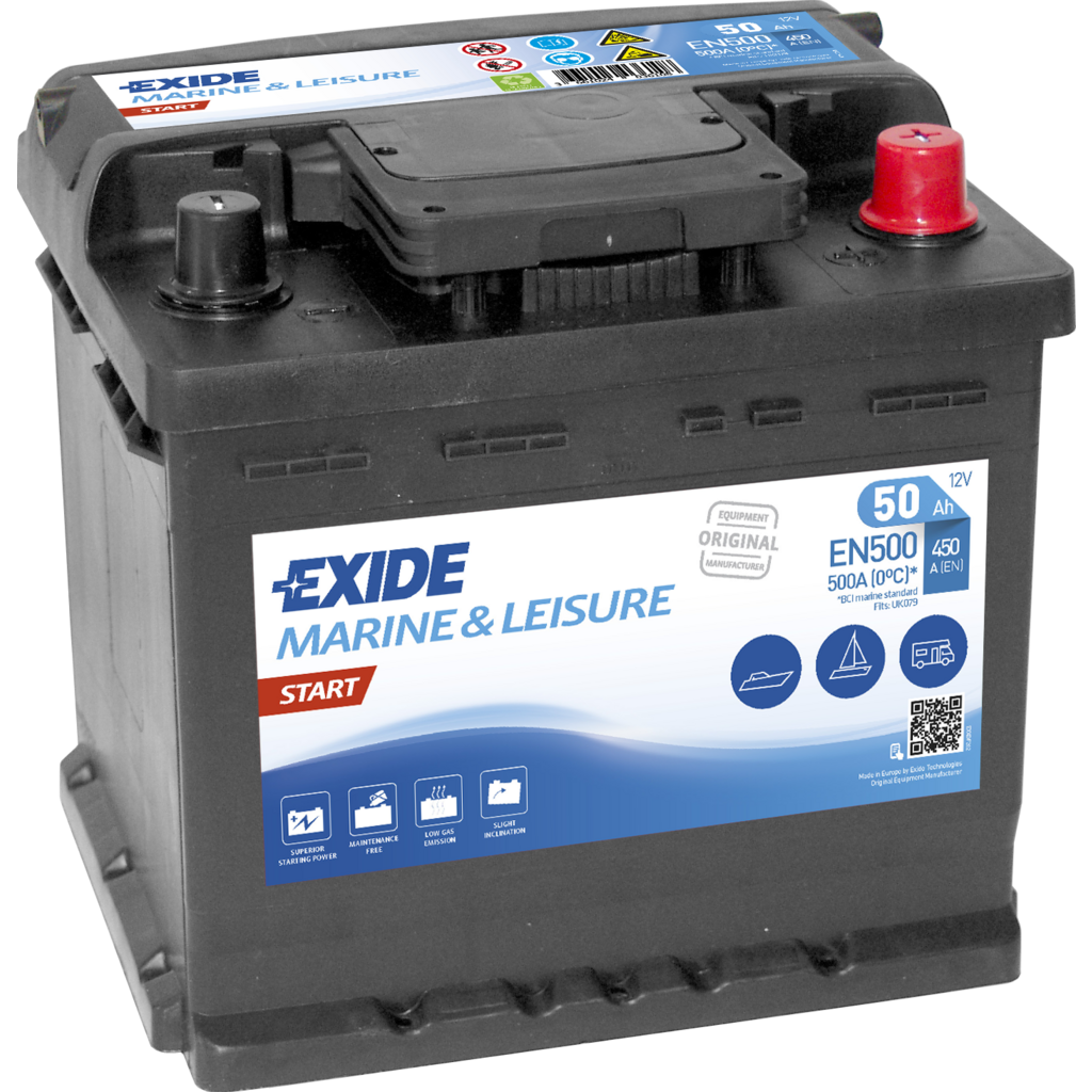 EN500_EXIDE Batería Exide EN500 Marina Start. 12V - 50Ah/450A (EN) Caja L1