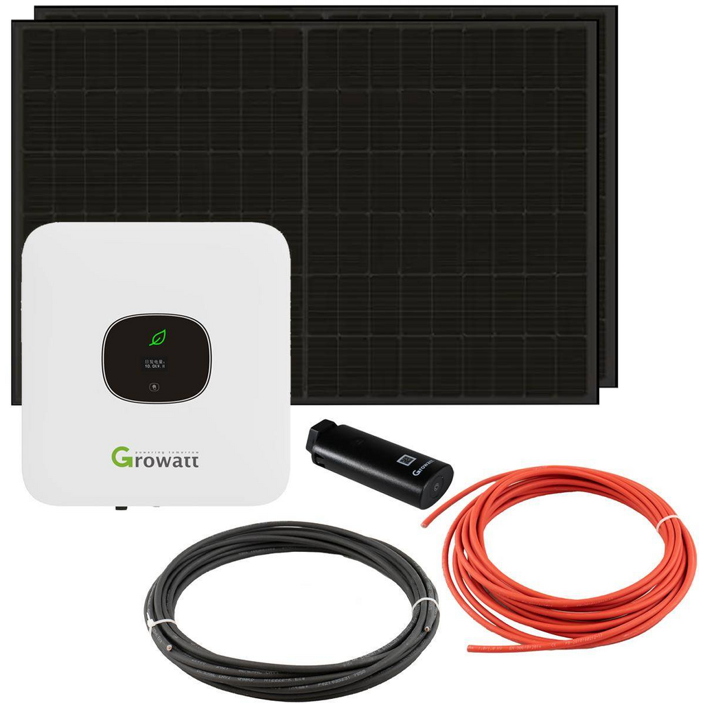 A9889136_Growatt Kit solar balcón 600 W Growatt MIC 600 0,6 kW con panel solar de 800 W con enchufe para WiFi listo para usar