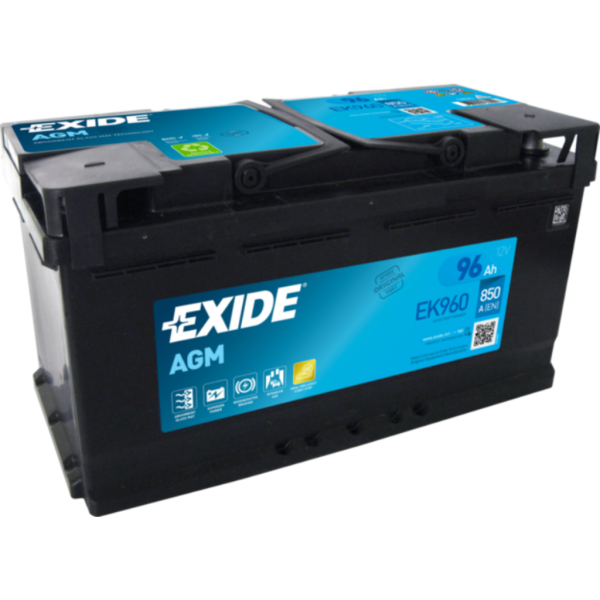 Batería Exide EK960 Agm. Tecnología AGM. 12V - 96Ah/850A (EN) Caja L5
