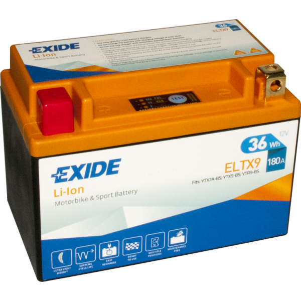 Batería Exide-Litio ELTX9 . 12V - 3Ah/180A (EN) (150x87x105mm)