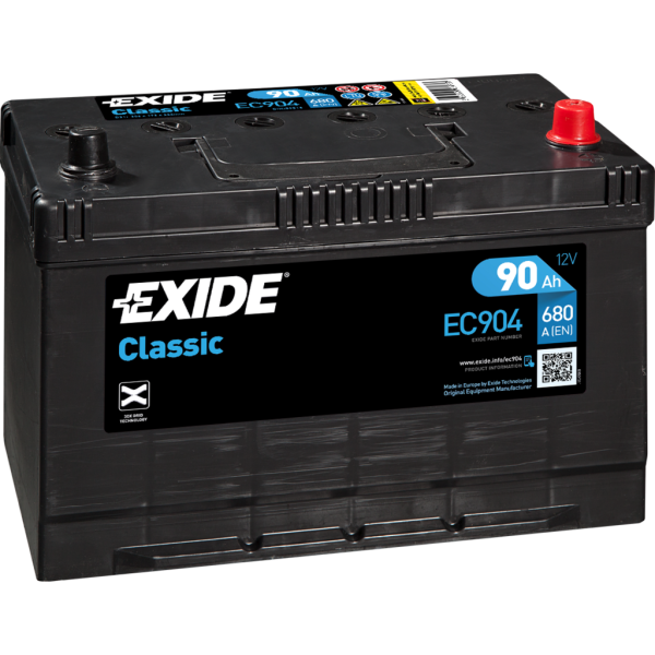 Batería Exide-Classic EC904 Classic. 12V - 90Ah/680A (EN) Caja M27
