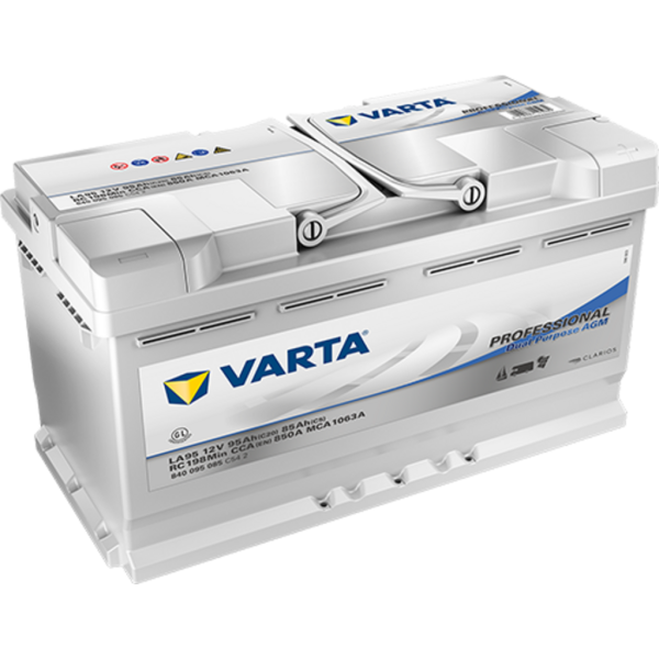 Batería Varta LA95 Dual Purpose Agm. Tecnología AGM. 12V - 95Ah/850A (EN) 840 095 085 C54 2 Caja L5