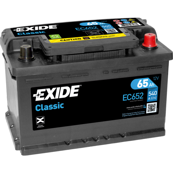 Batería Exide-Classic EC652 Classic. 12V - 65Ah/540A (EN) Caja LB3