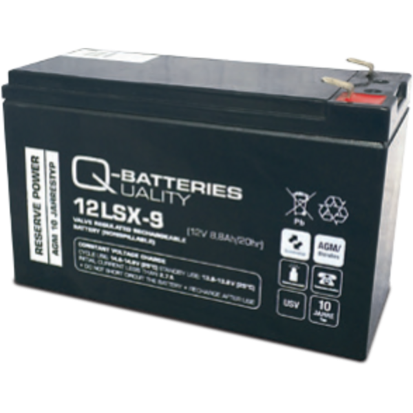 Batería Qbatteries 12LSX-9 Agm Long Life. Tecnología AGM. 12V - 7Ah (165x125x175mm)