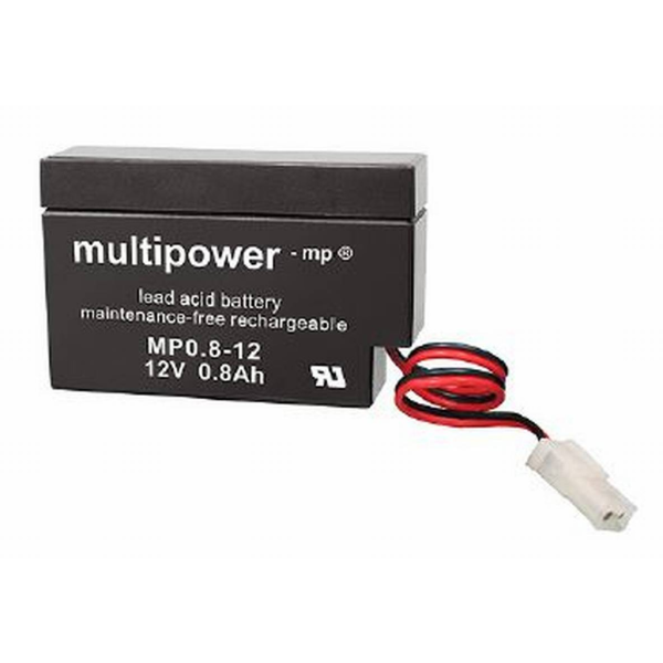 Batería Multipower MP0.8-12-AMP . Tecnología AGM. 12V - 0.8Ah (96x25x62mm)