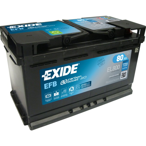 Batería Exide Efb EL800. 12V - 80Ah/720A (EN) Caja L4 (315x175x190mm)