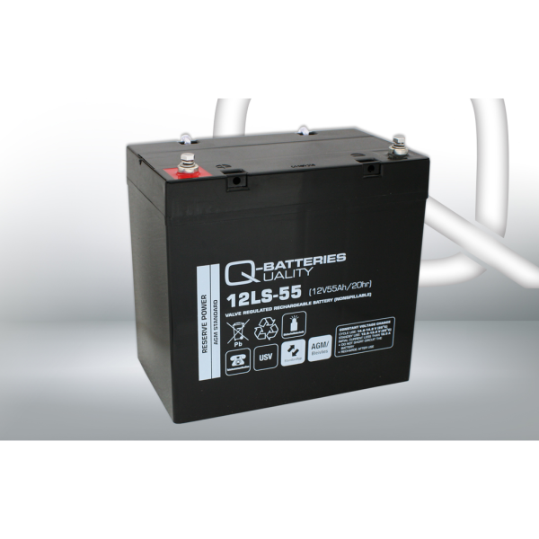 Batería Qbatteries 12LS-55 Agm Standard. Tecnología AGM. 12V - 55Ah (229x138x210mm)