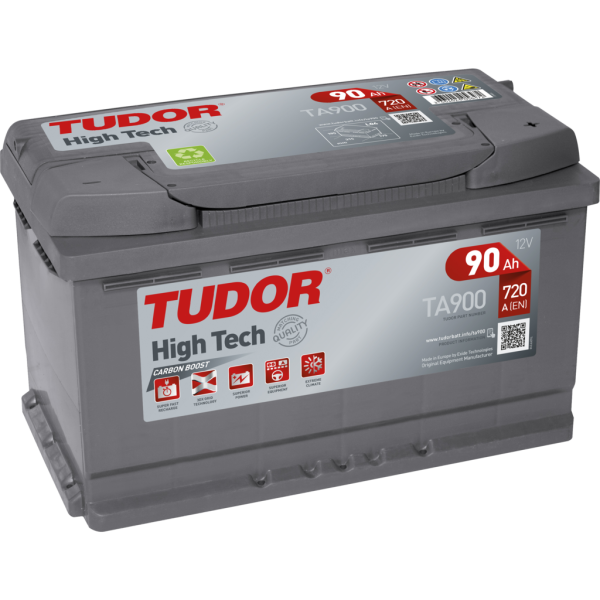 Batería Tudor TA900 High-Tech. 12V - 90Ah/720A (EN) Caja L4