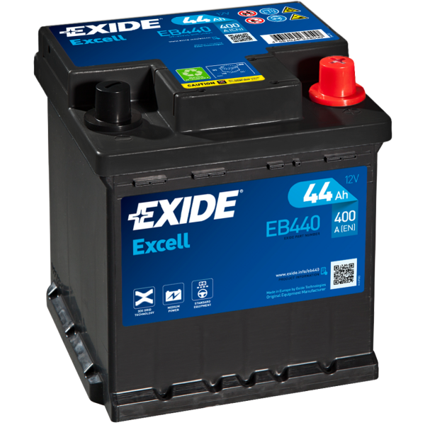 Batería Exide EB440 Excell. 12V - 44Ah/400A (EN) Caja L0
