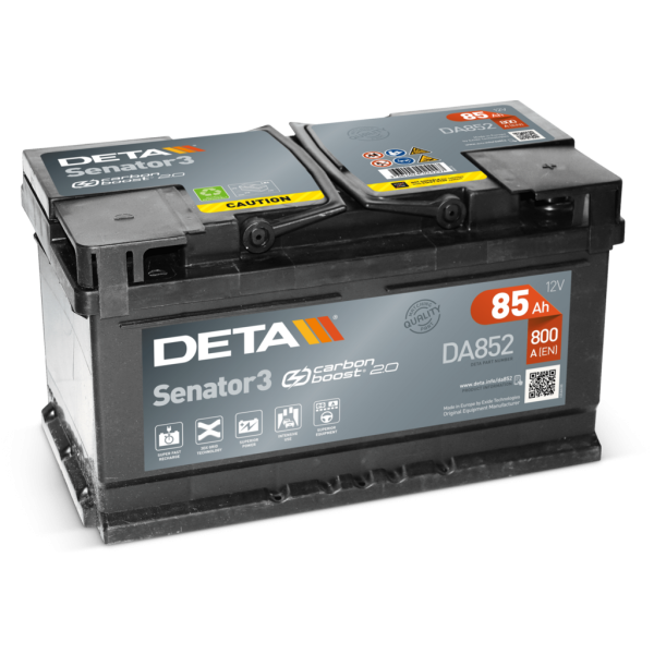 Batería Deta DA852. 12V - 85Ah/800A (EN) Caja LB4