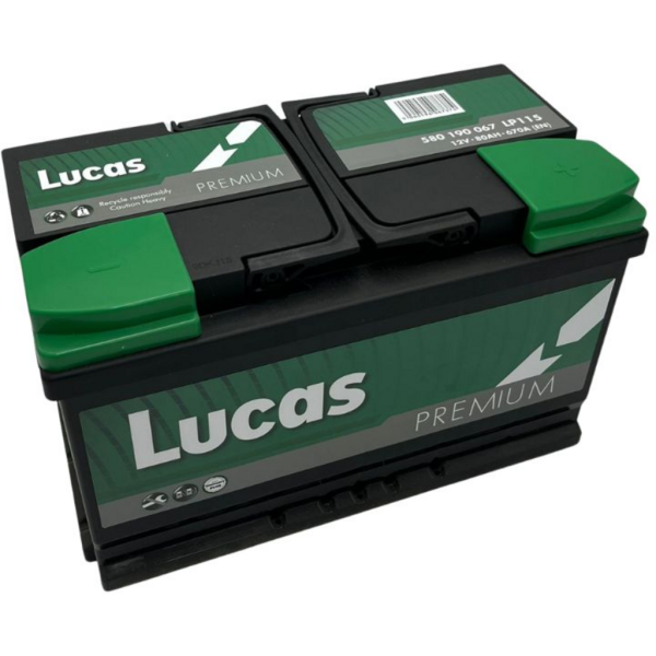 Batería Lucas LP115 Premium. 12V - 80Ah/670A (EN) Caja L4 (317x175x190mm)