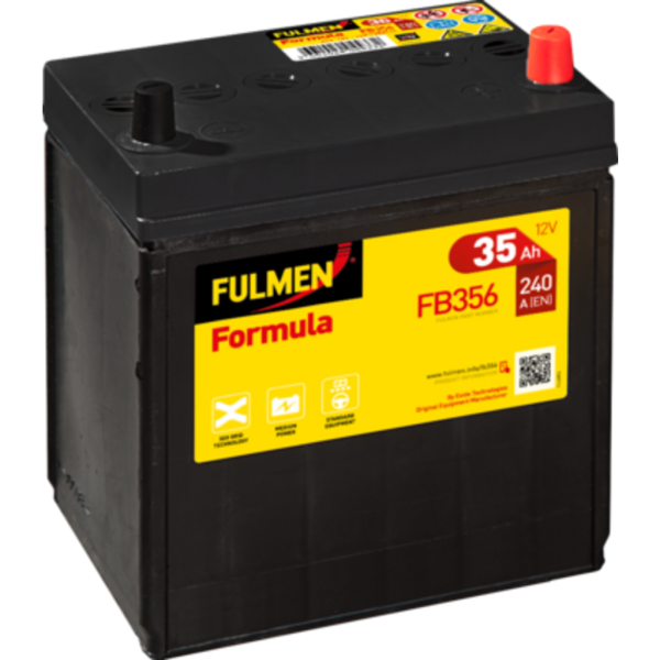 Batería Fulmen FB356 Formula. 12V - 35Ah/240A (EN) Caja B19 (187x127x220mm)