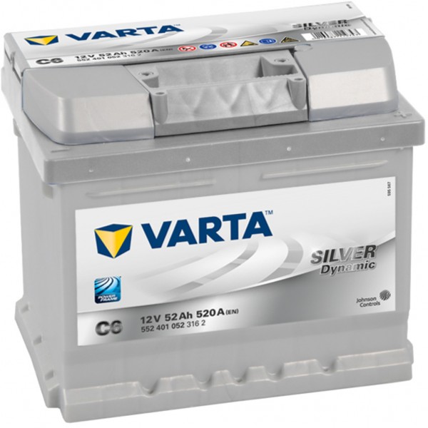 Batería Varta Silver Dynamic C6. 12V - 52Ah/520A (EN) Caja LB1 (207x175x175mm)