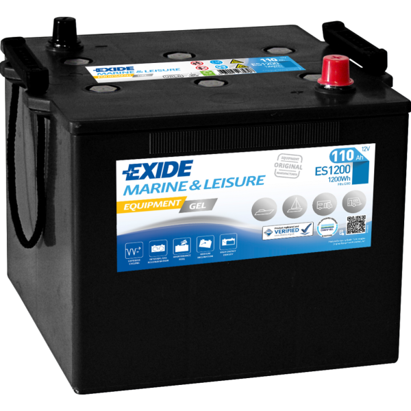 Batería Exide ES1200 Marina Gel. 12V - 110Ah/760A (EN) (286x269x230mm)