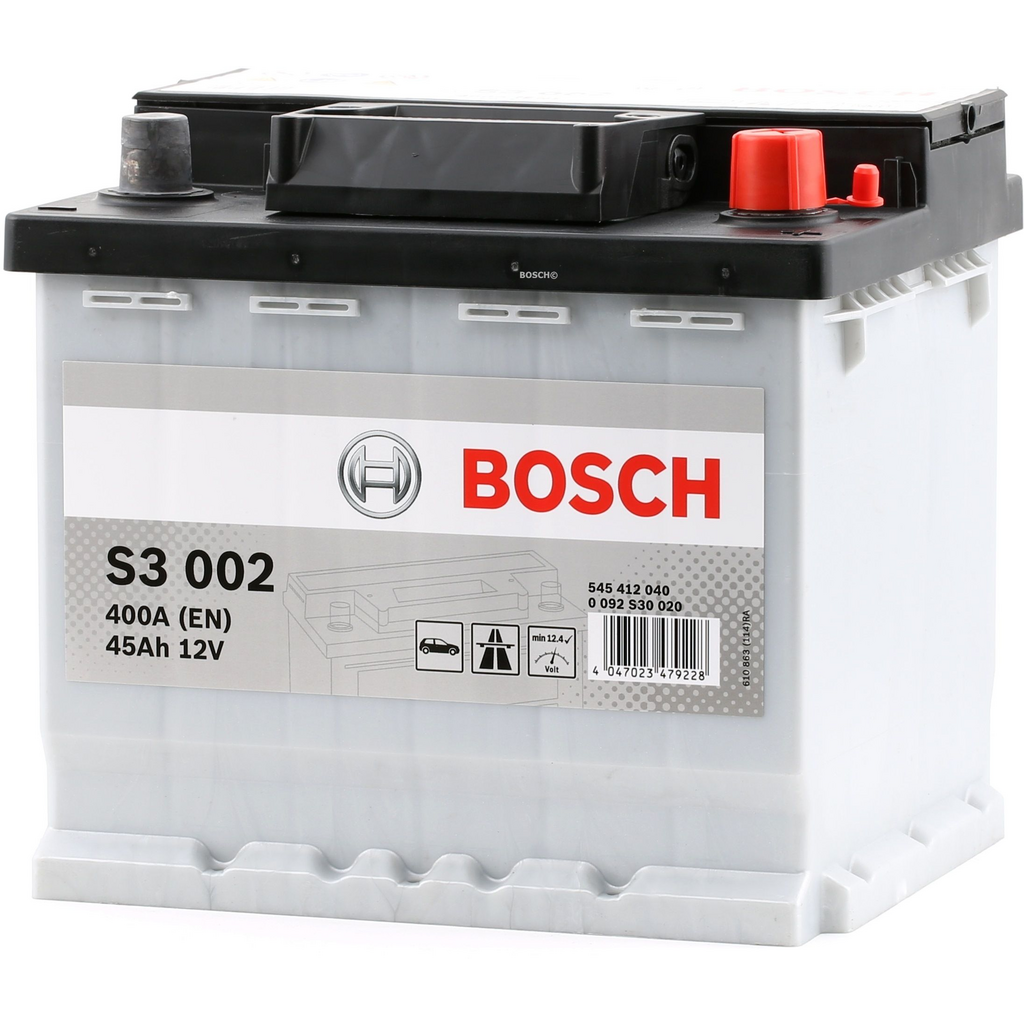 S4022 Batería Bosch 12V 45Ah 330A +/- Vehículos Asiáticos (Bornes cambiados)