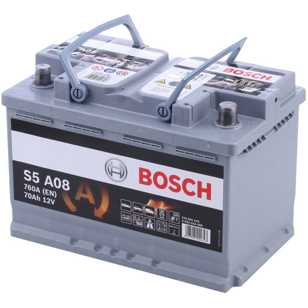 Batería Bosch S5A08 S5 - Agm. Tecnología AGM. 12V - 70Ah/760A (EN) Caja L3