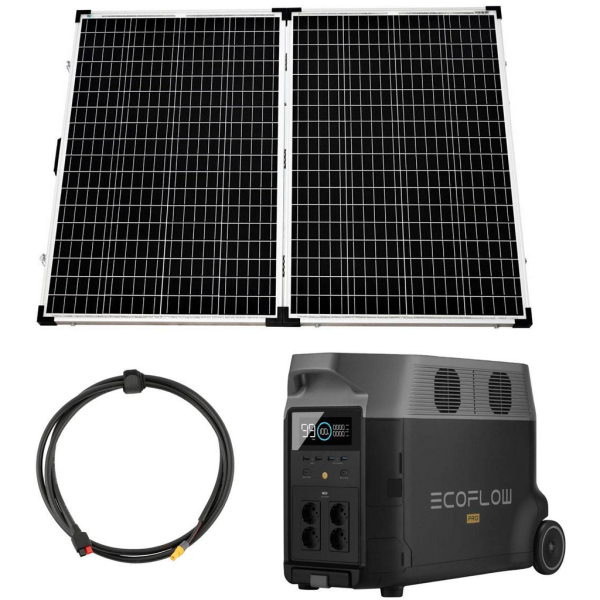 Kit estación de energía portátil 270W EcoFlow Delta Pro 3600Wh con panel solar plegable